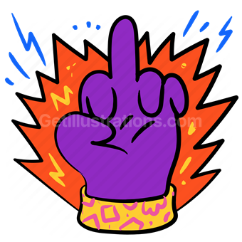 hand, gesture, hand gesture, middle finger, aggressive, sticker